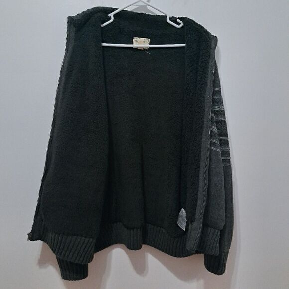 Vintage Field & Stream Zip-Up Sweater Fleece Lined Jacket Embroidered XL Gray - Picture 4 of 16